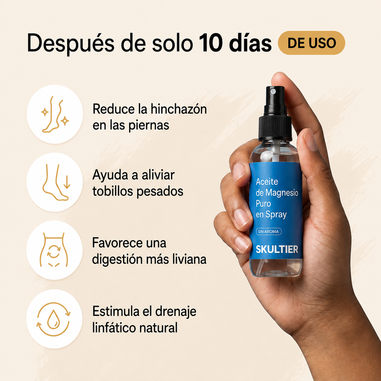 SKULTIER™ – Aceite en Spray para Drenaje Linfático